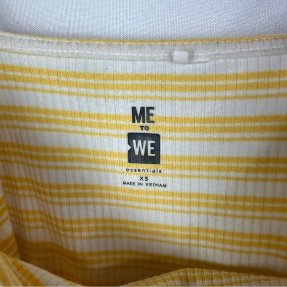 PacSun Me To We Yellow Stripe Button Front Cropped Tank Top XS - Picture 4 of 4